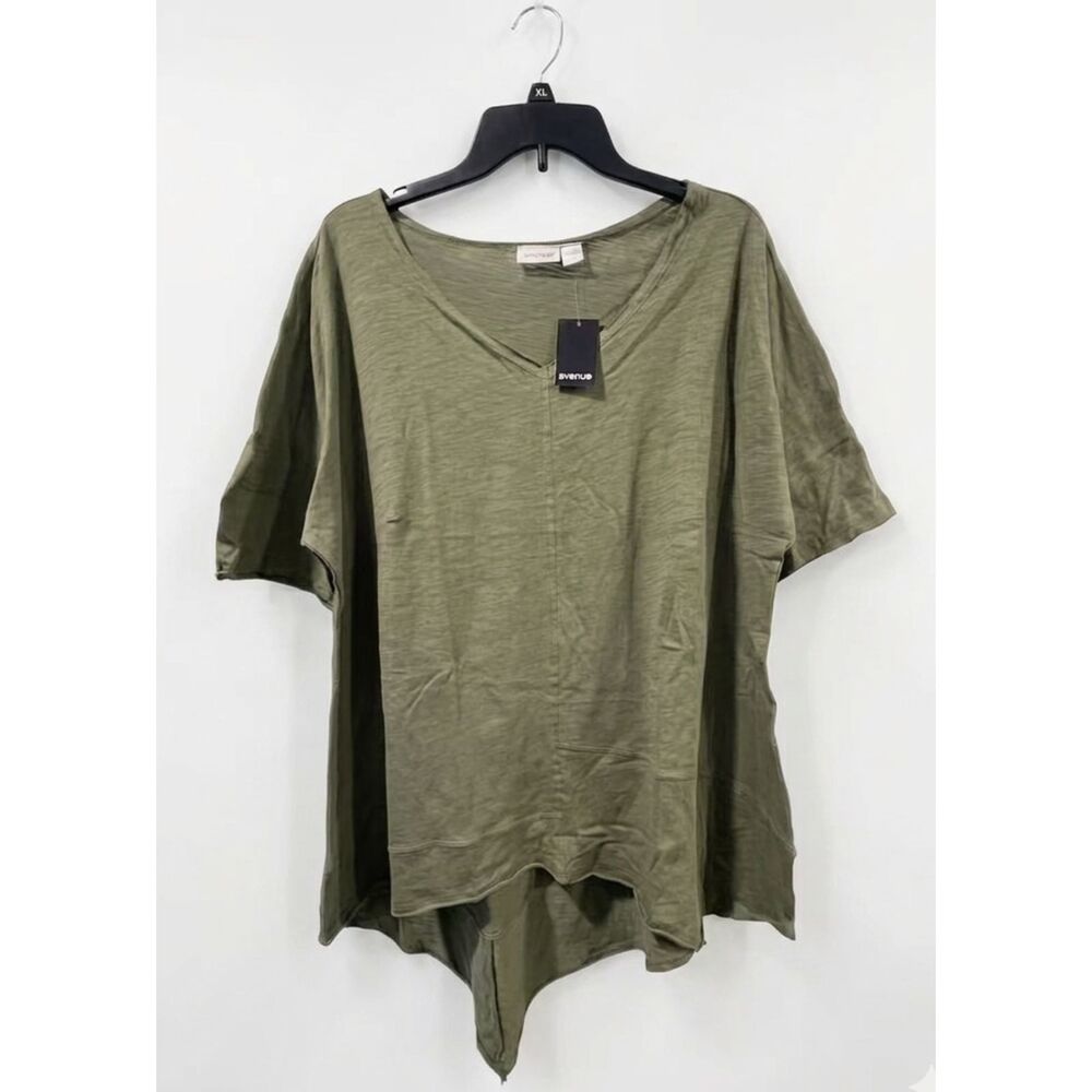 Avenue Essence Slub Olive Top NWT Size XL